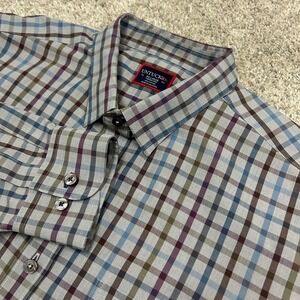UNTUCKit Button Down Shirt Gilliard WF XXL Grey Plaid Wrinkle Free 40681